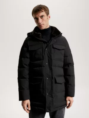 Parka utilitária Rockie com capuz acolchoado e quente