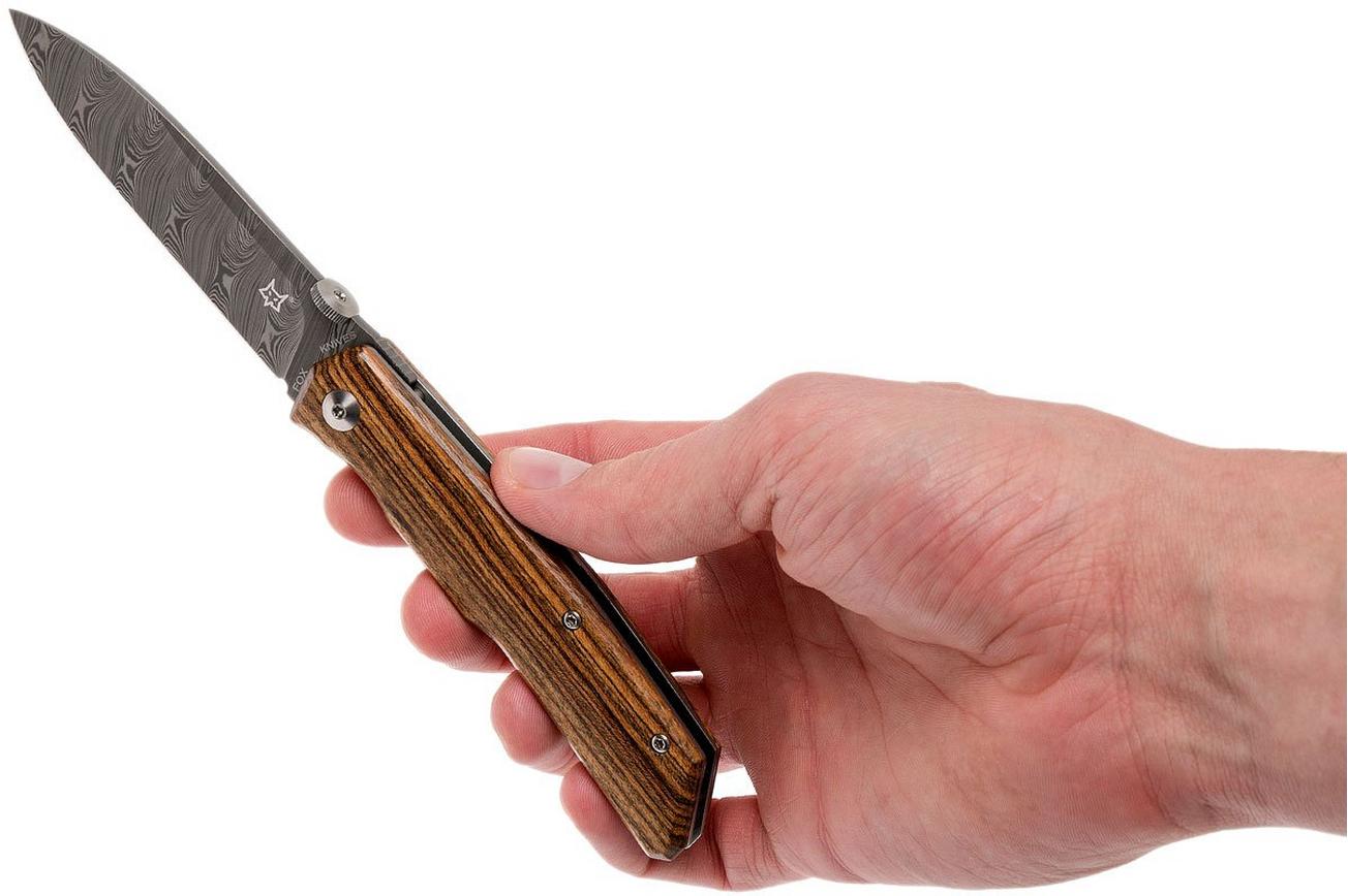 Fox Terzuola Folder FO FX-525DB Bocote Damascus zakmes, Bob Terzuola design