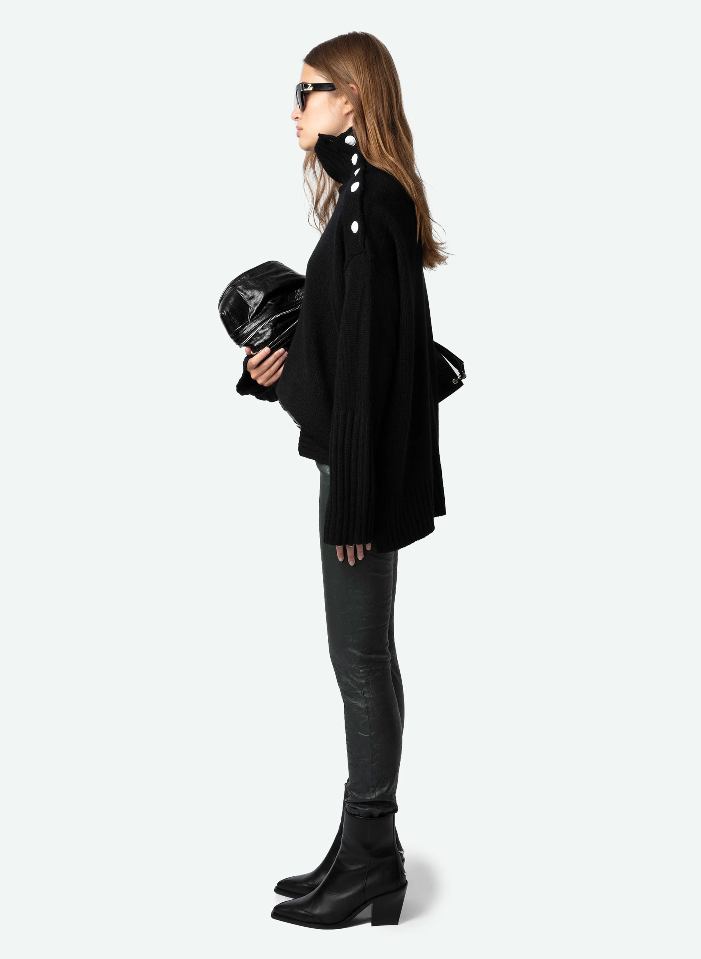 PHLAME - Pantalon slim en cuir | Vert