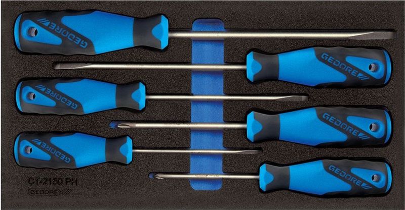 GEDORE 1500 CT1-2150 PH Schroevendraaier - Blauw/Zwart - Met Check-Tool-inzetstuk