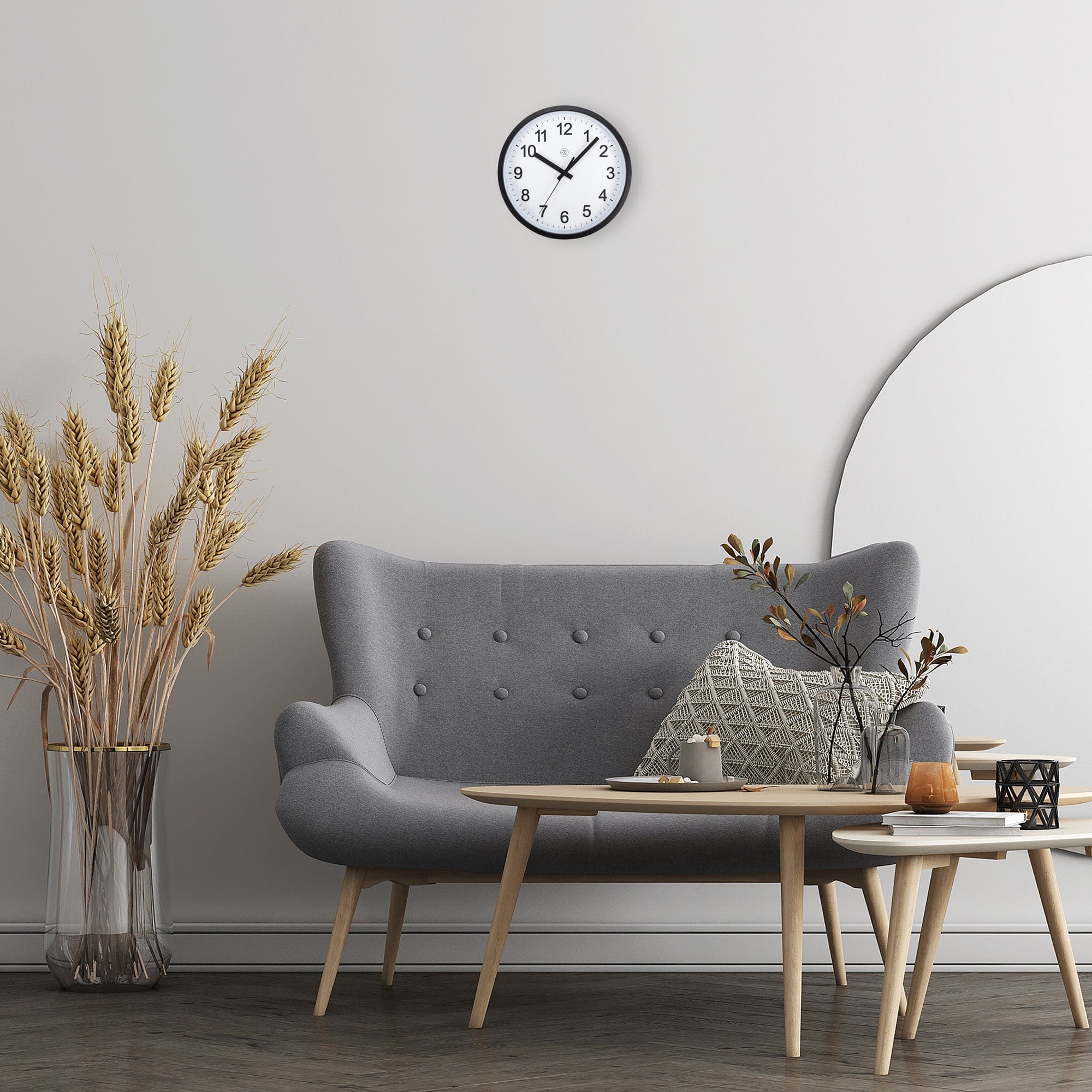 NeXtime - Wandklok 25.5cm-Stil-Zwart|Wit-Plastic-nXt 
