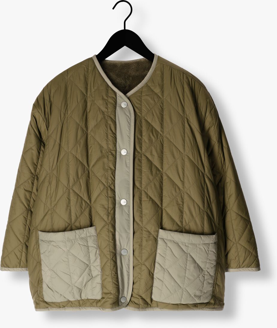 khaki ugg faux fur jas w amilea rev quilted jacket
