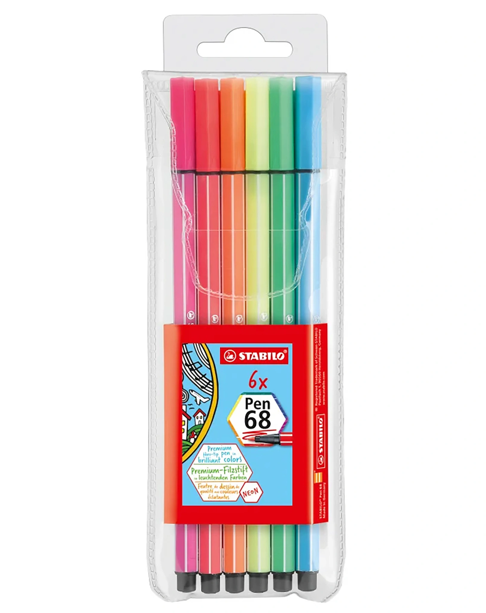 Filzstift STABILO® Pen 68 Premium neon 6er-Pack