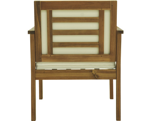 Alina Garden Place 4-zits houten tuinmeubelset bestaande uit: tafel, 2 stoelen, tweezitsbank, kussens