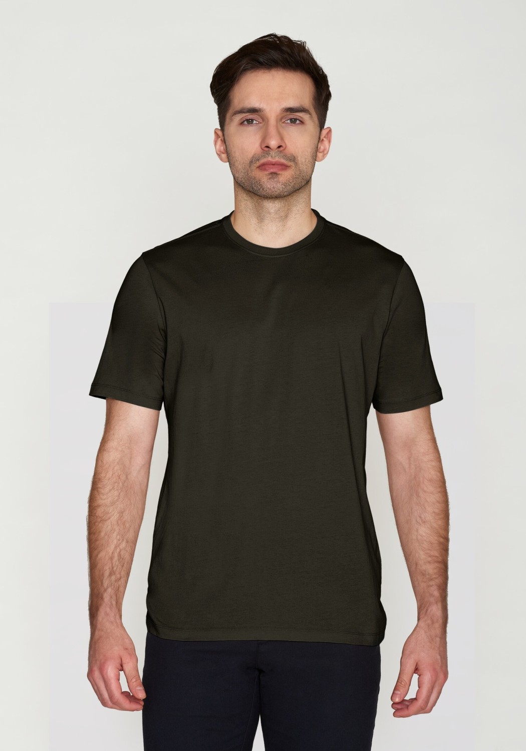Knowledge Cotton Apparel T-Shirt Basic Tee Green Melange