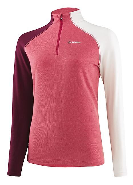 LOFFLER - T-SHIRT ML DEMI ZIP COBLO TRANSTEX W