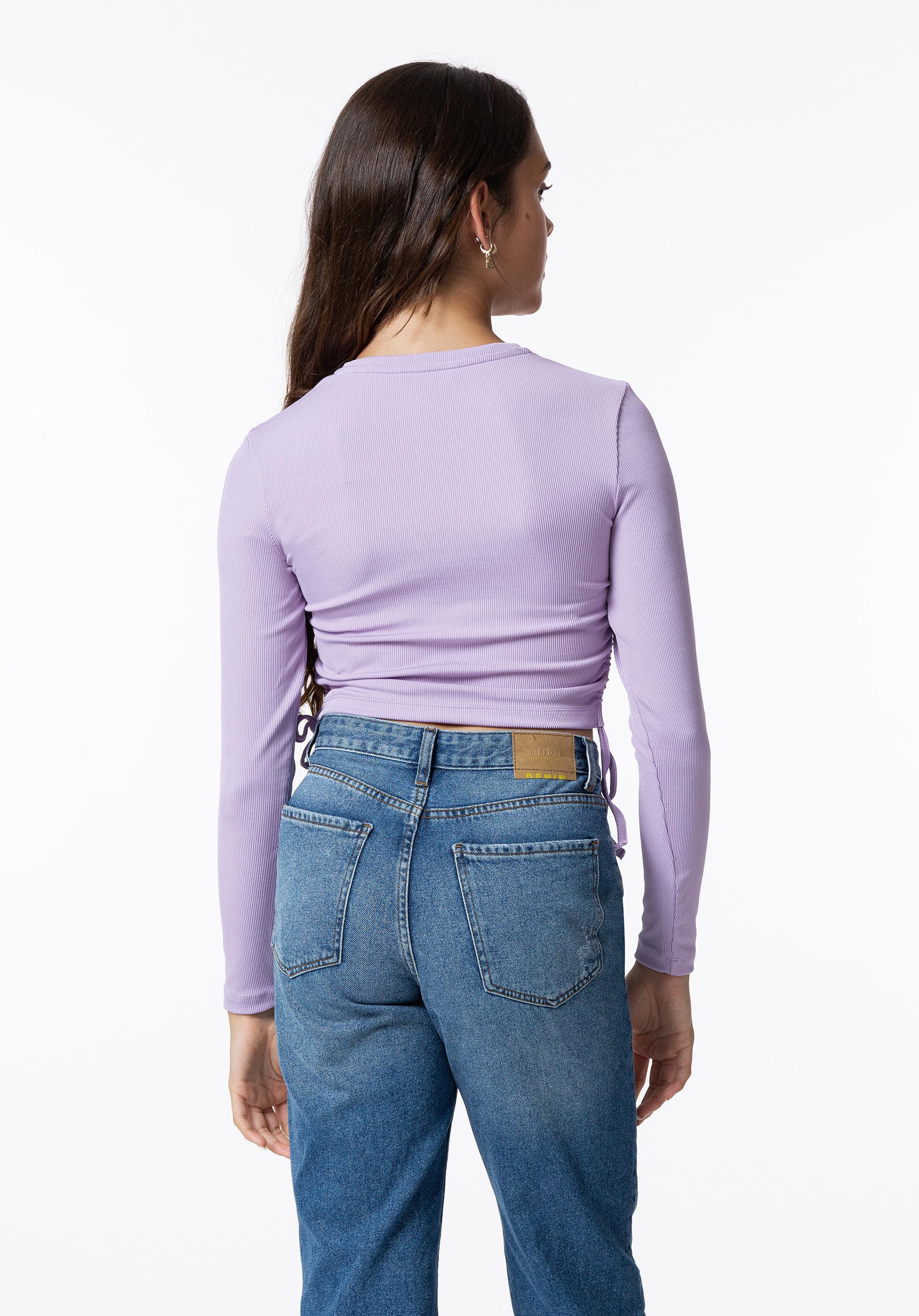 T-shirt com Franzidos Laterais