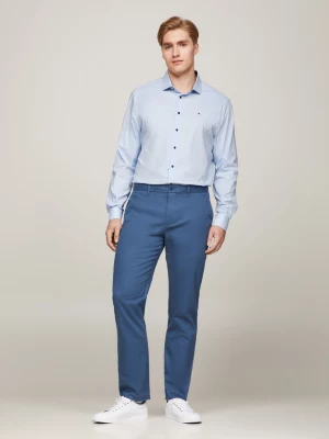 Camisa de popeline slim fit com gola contrastante