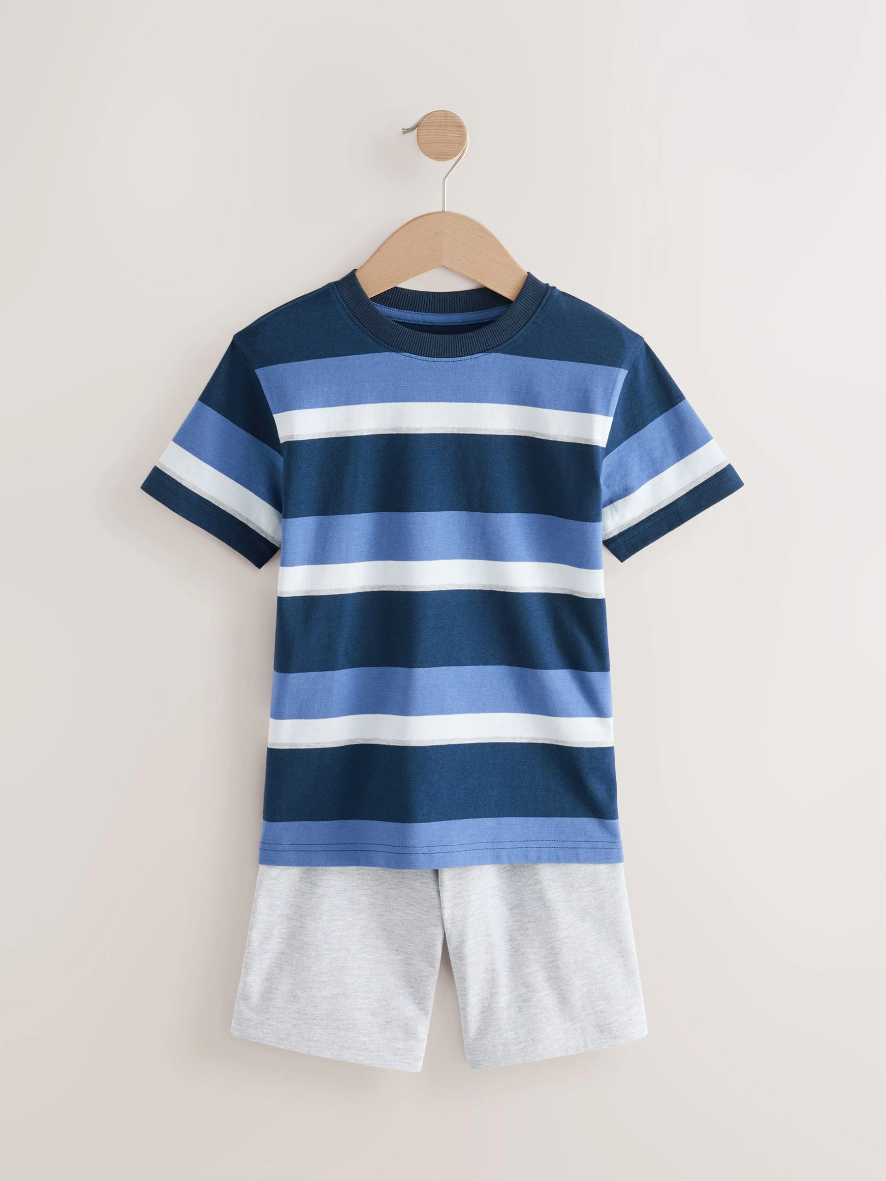 Donkerblauw/grijs - Set van 3 pyjama's met short (3-16 jr)