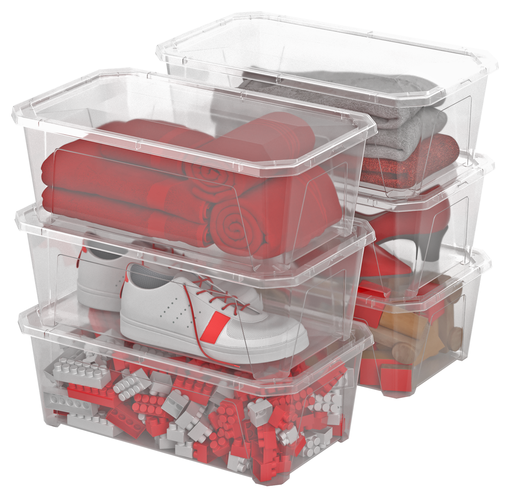 LOT 6 BOITES AVEC COUVERCLE FLY BOX 6L