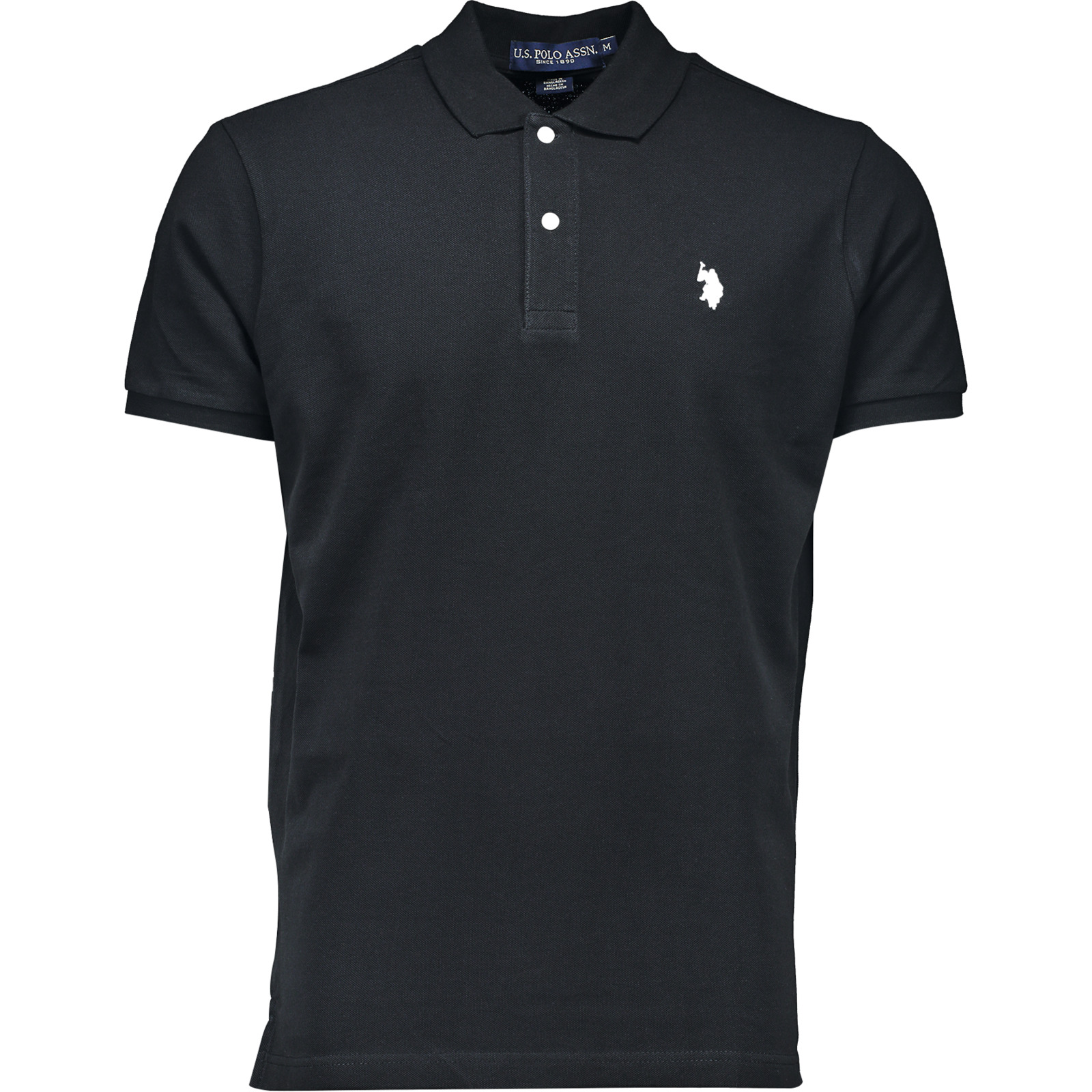 U.S. Polo Assn. Herren-Poloshirt uni Pique M, schwarz