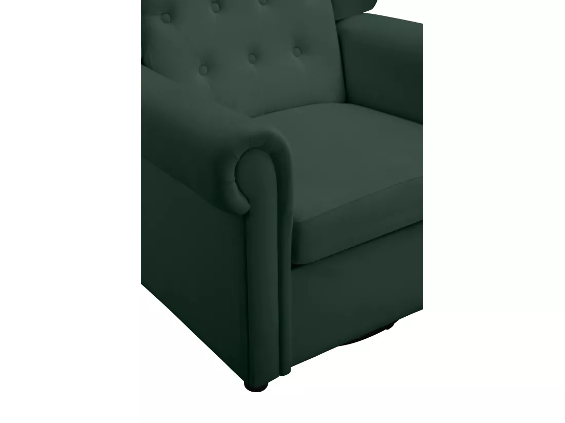 Lillyse | Fauteuil à bascule avec fonction pivotante en velours vert