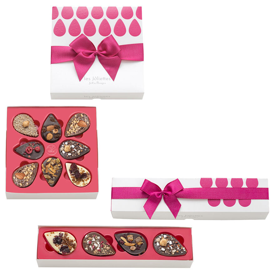 Boite Juliettes ruban rose argenté