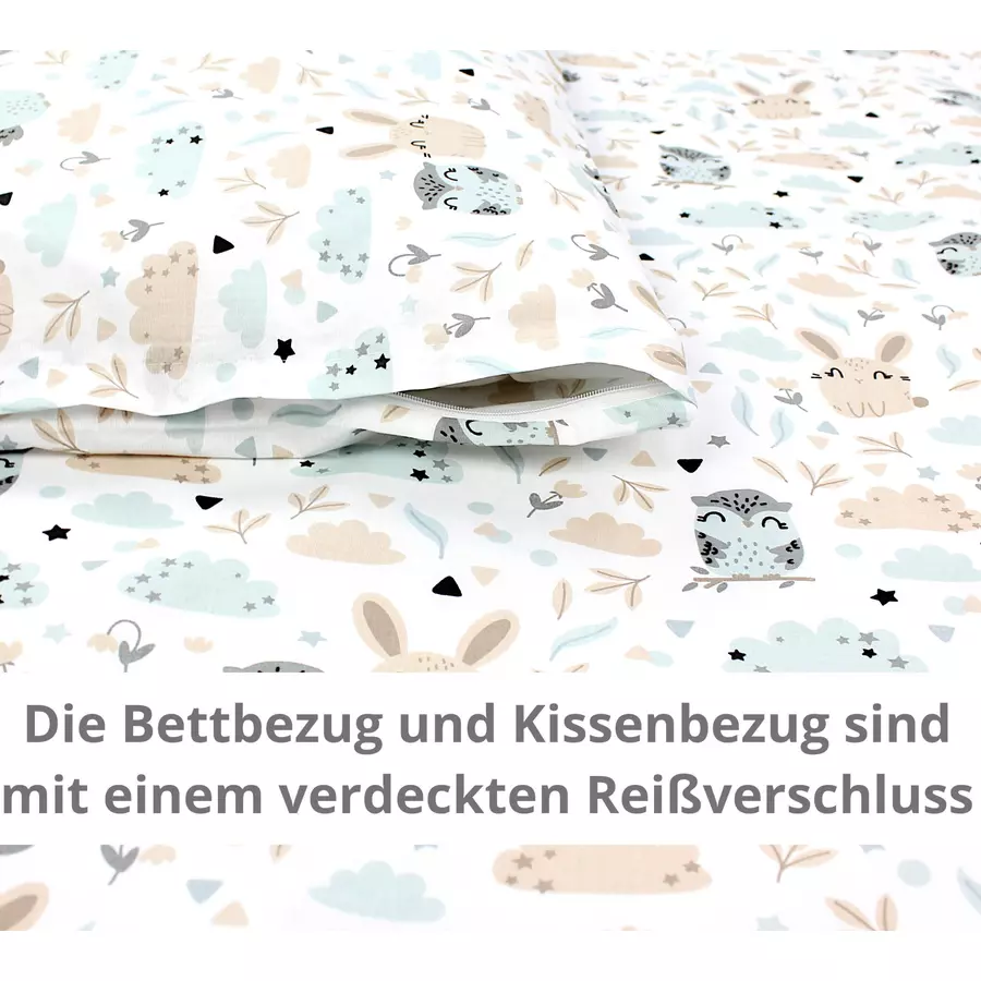 TupTam Kinder Bettwäsche Set 2-tlg beigegrau