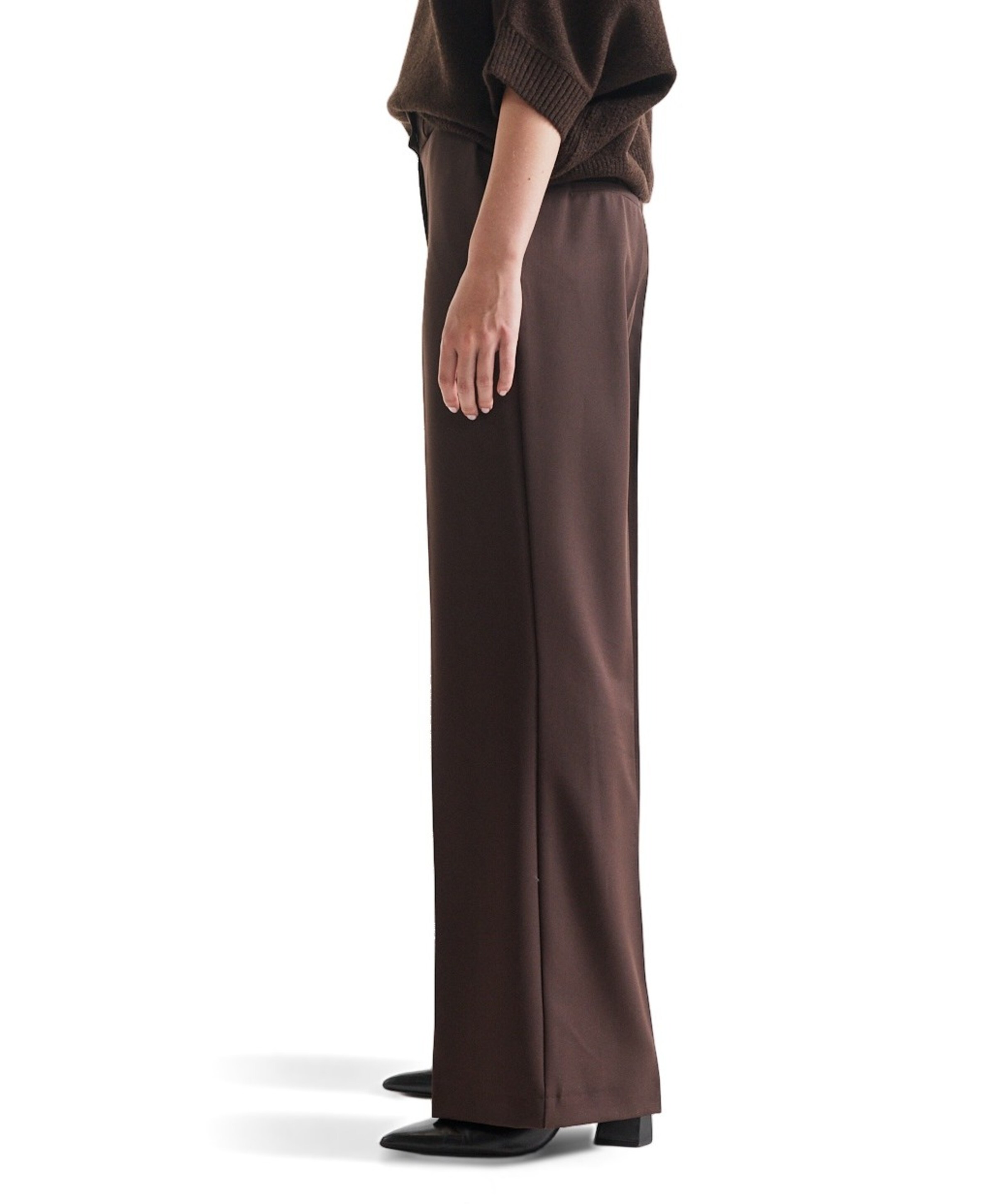 JANSEN Amsterdam ALICE wb 453 wide leg long dames broek bruin