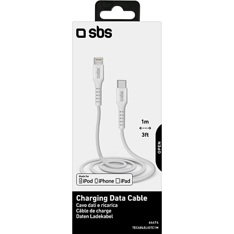 SBS lightning kabel 1 meter - hvid