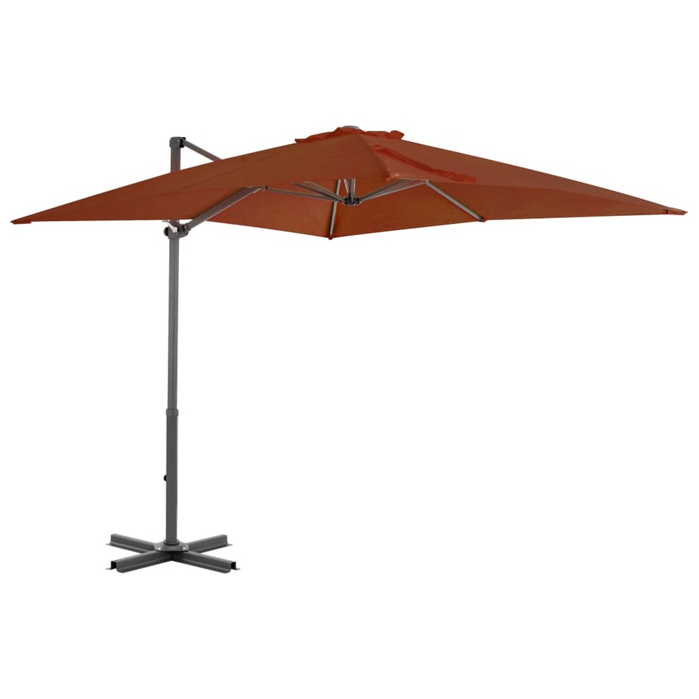 Parasol déporté avec mât en aluminium 250 x 250 cm orange