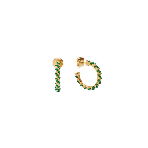 Pico Akoya Stud Øreringe, Gold Plated/Green