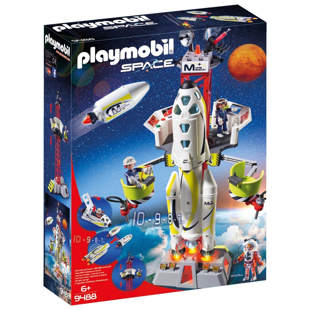 Playmobil 9488 Weltraummission Rakete mit Startrampe, Licht und Sound