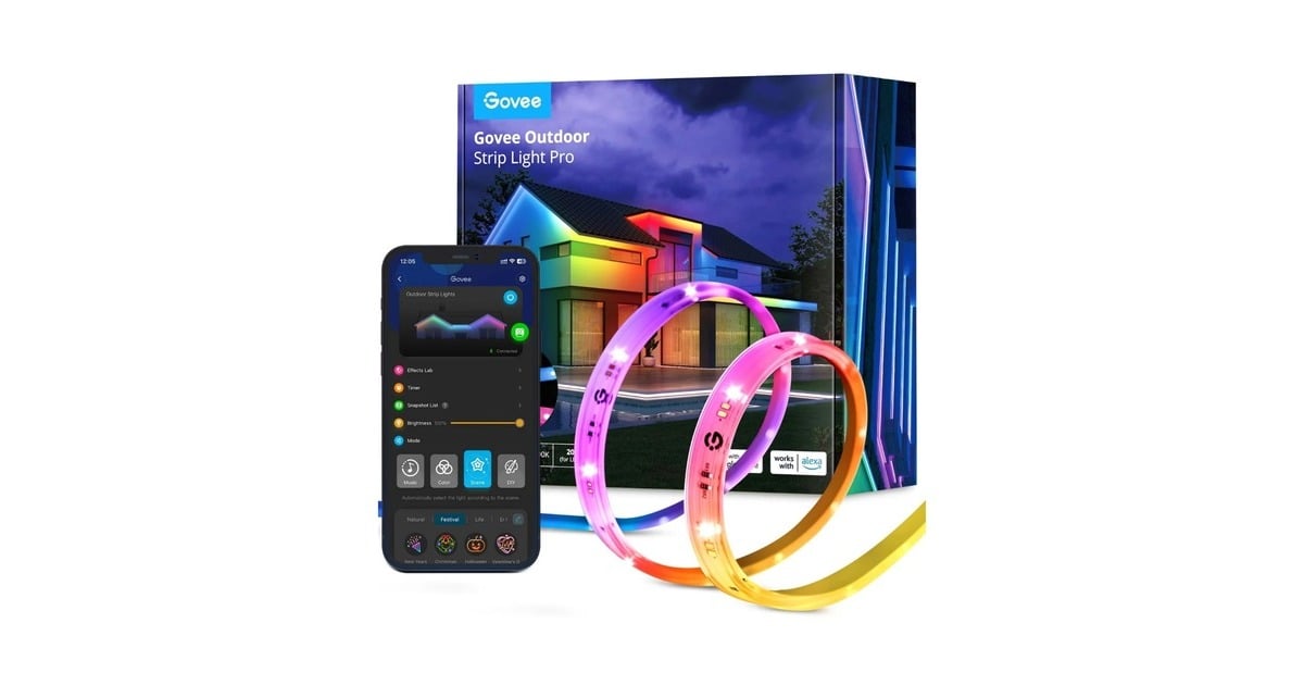 GoveeRGBICWW Outdoor ledstrip  (10 meter, 2,4GHz wifi, Bluetooth)
