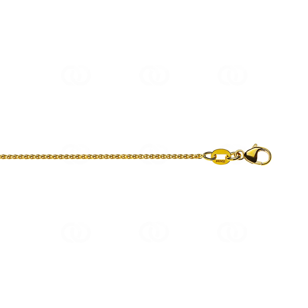 Zopfkette diamantiert 750/18 K Gelbgold 1.2mm