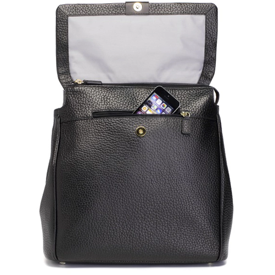 storksak Wickelrucksack St James Leather Black