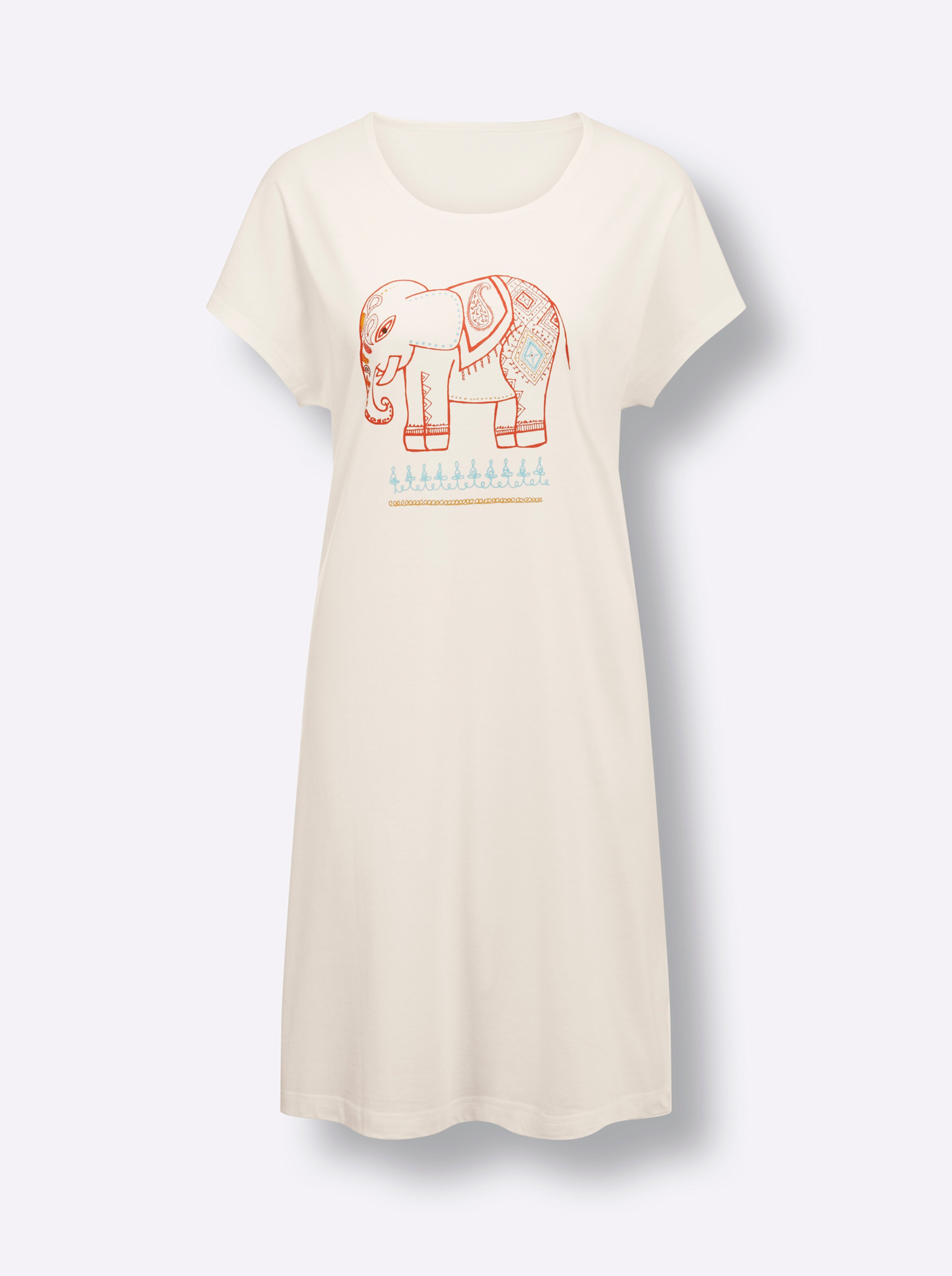 wäschepur Sleepshirts in ecru + terra-bedruckt