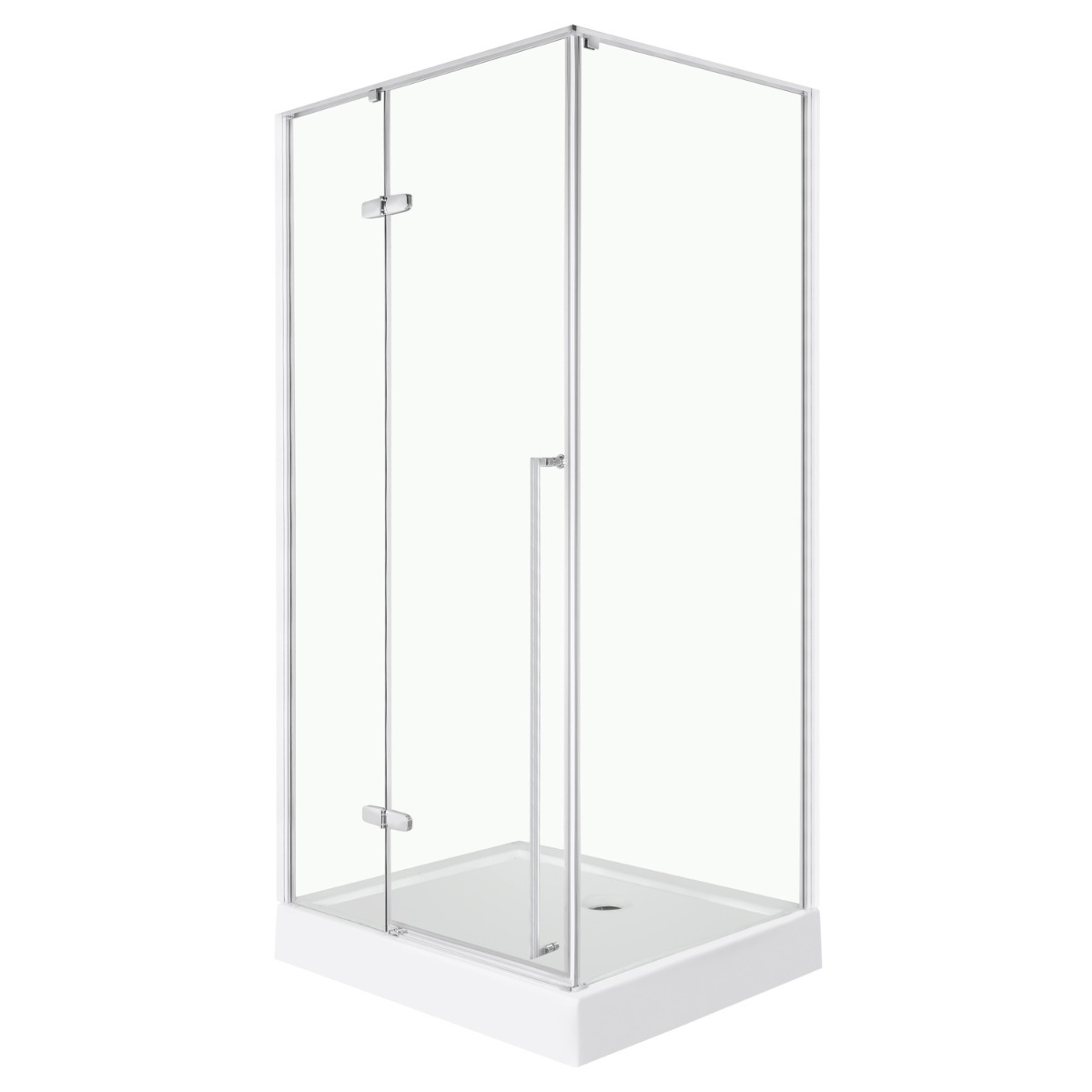 Kerra Long douche zijwand voor douchedeur chroom 80cm