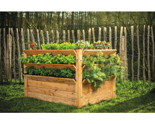 Premium verhoogde tuinbak WESTMANN maat XXL 124 x 91 x 73 cm naturel