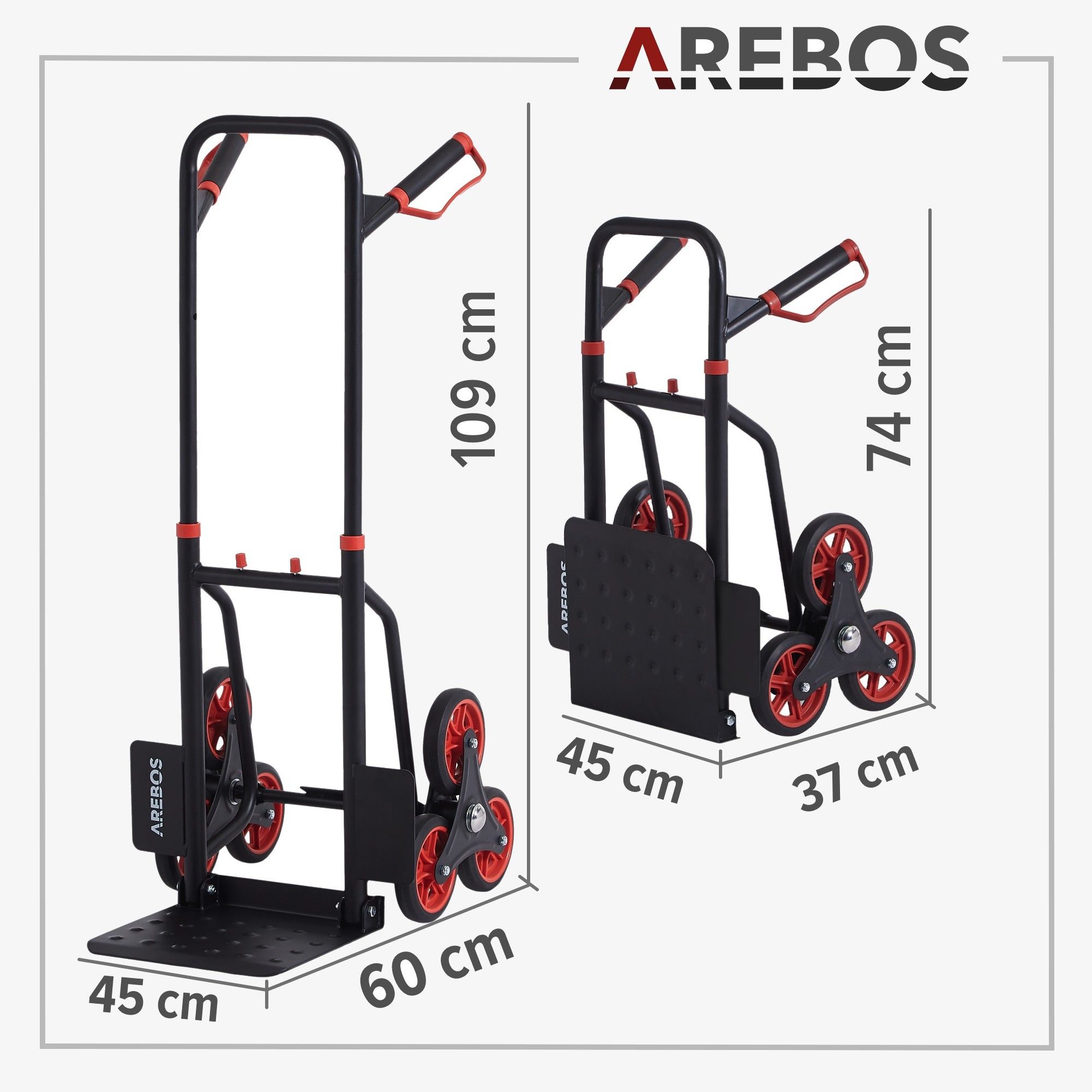 Treppensackkarre 150 kg Schwarz