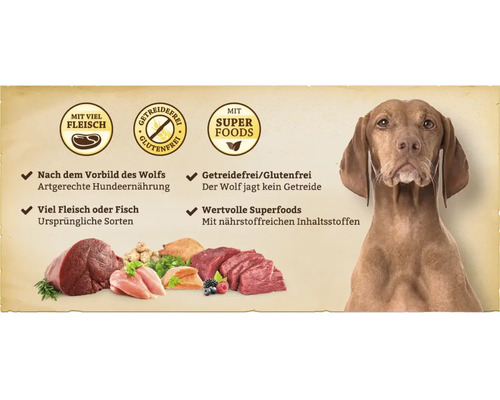 WOLFSBLUT Red Rock Adult natvoer voor honden, kangoeroe met pompoen, met waardevolle superfoods, graanvrij, glutenvrij, 395 g