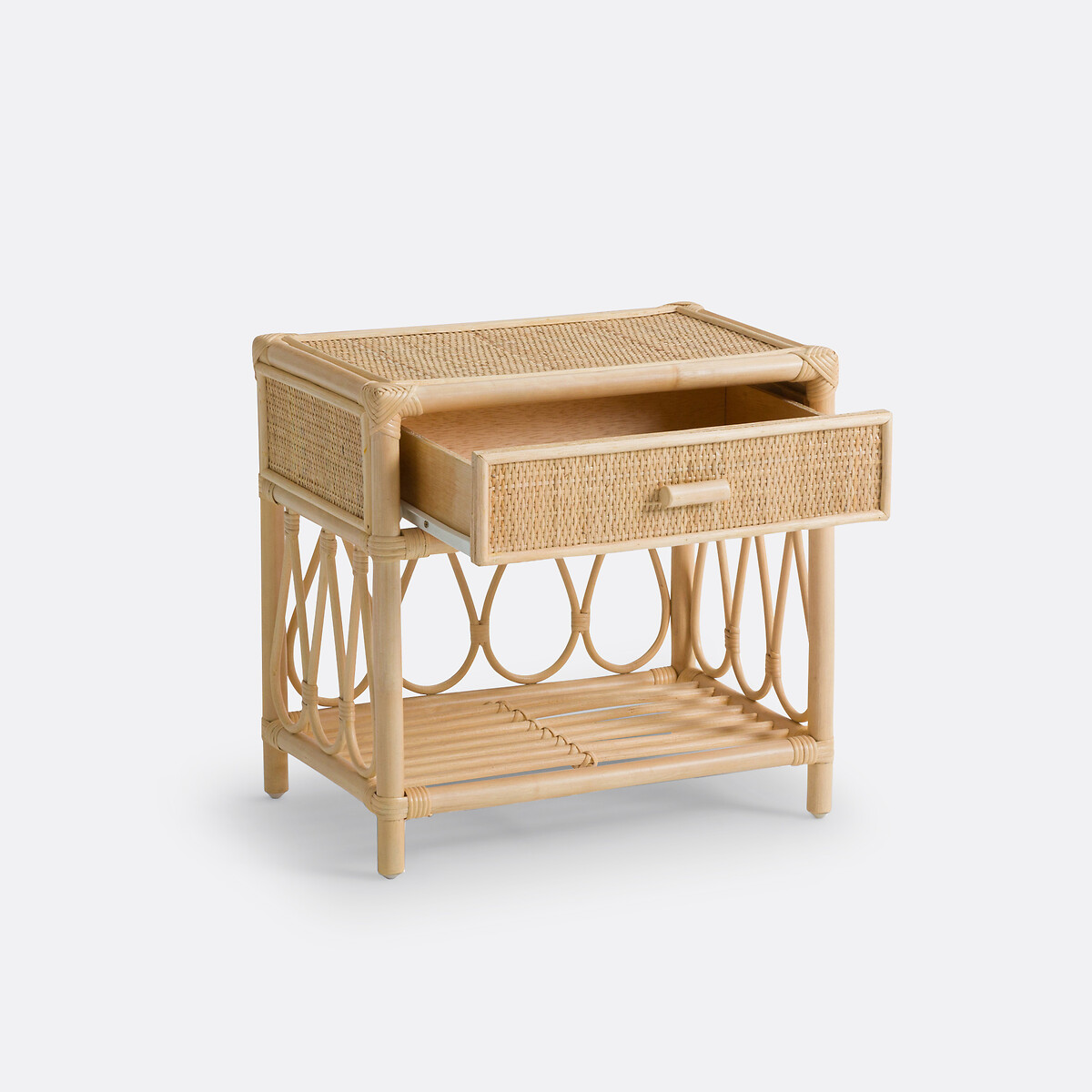 LA REDOUTE INTERIEURS<br>Mesinha de cabeceira 1 gaveta + 1 prateleira em rattan, Kiara