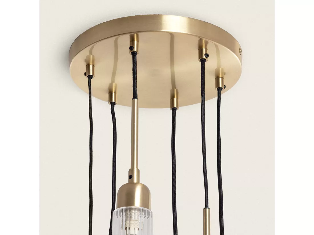 Suspension Métal et Verre Sest Iraide Doré