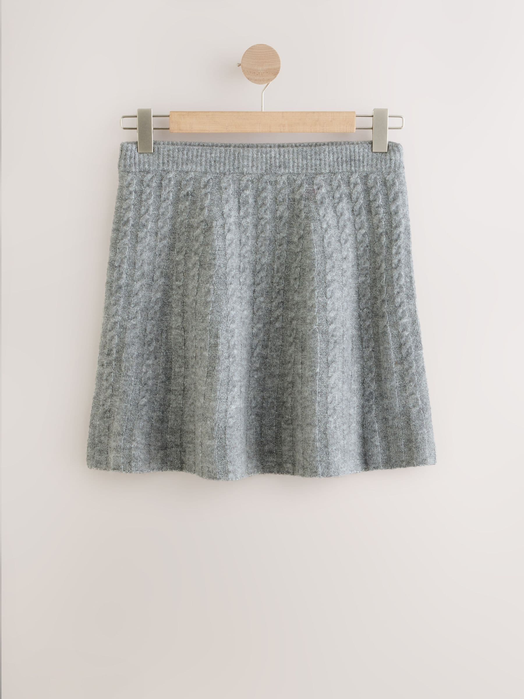 Grijs - Cable Knit Mini Skirt