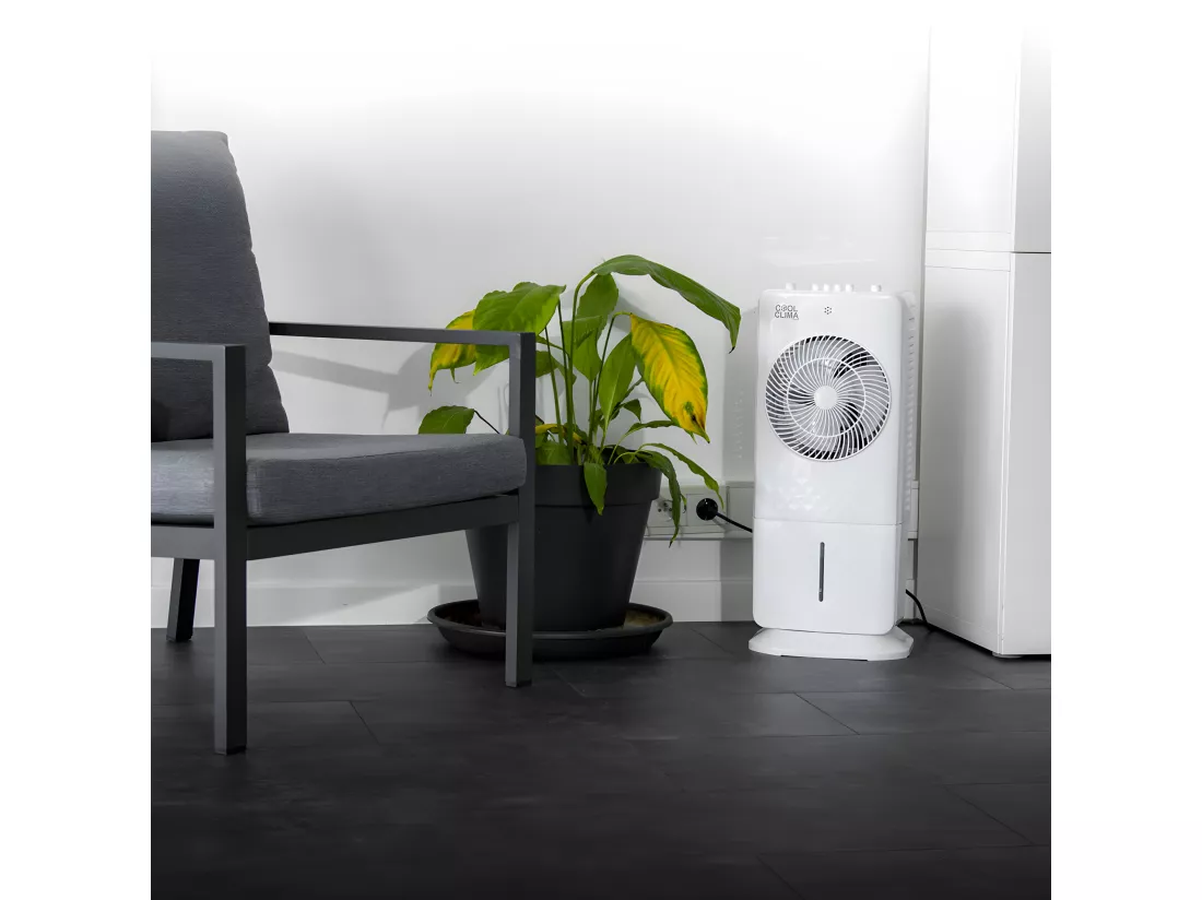 Rafraichisseur d air oscillant 65 W - 5.5L - Ventilateur - Humidificateur - Cool Clima