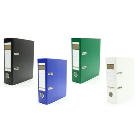 Livepac Office Ordner DIN A5, quer, 75 mm breit, 4 Stück je 1x in schwarz, blau, grün und weiß
