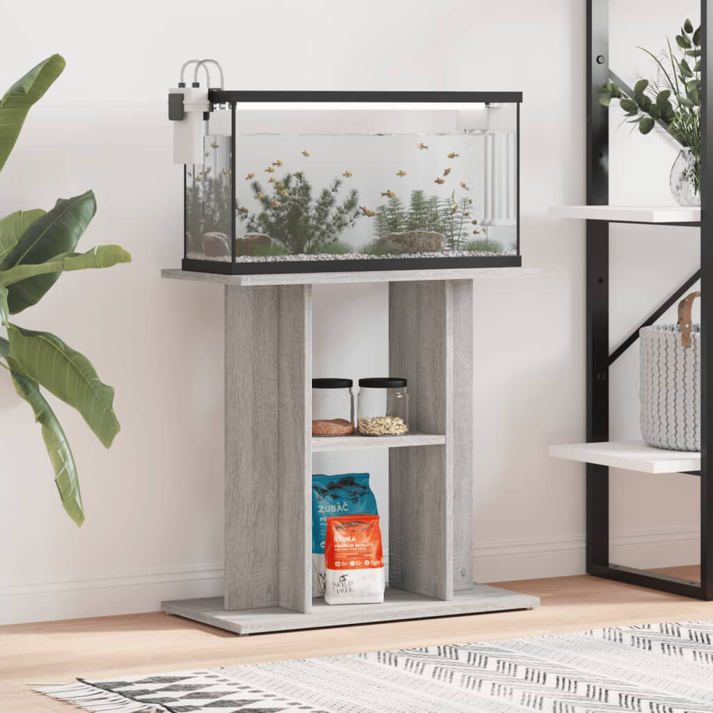 vidaXL Aquariumkast, grijs Sonoma eiken, 60x30x60 cm