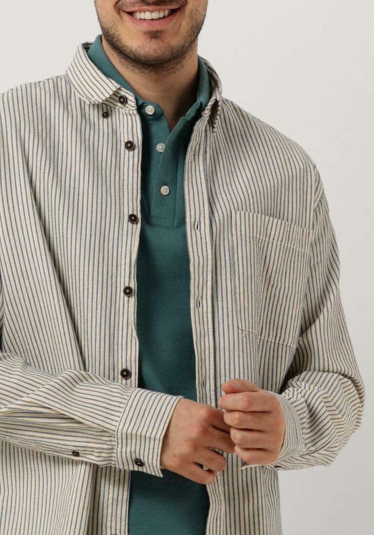 ANERKJENDT zand anerkjendt casual overhemd akkonrad l/s stripe shirt