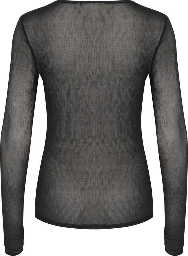 Cream CRMera Mesh LS T-Shirt Pitch black
