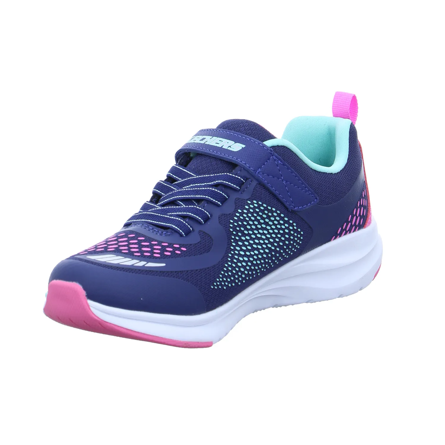 SKECHERS Mädchen-Halbschuh Klett Dunkelblau Textil  Sneaker Waterproof