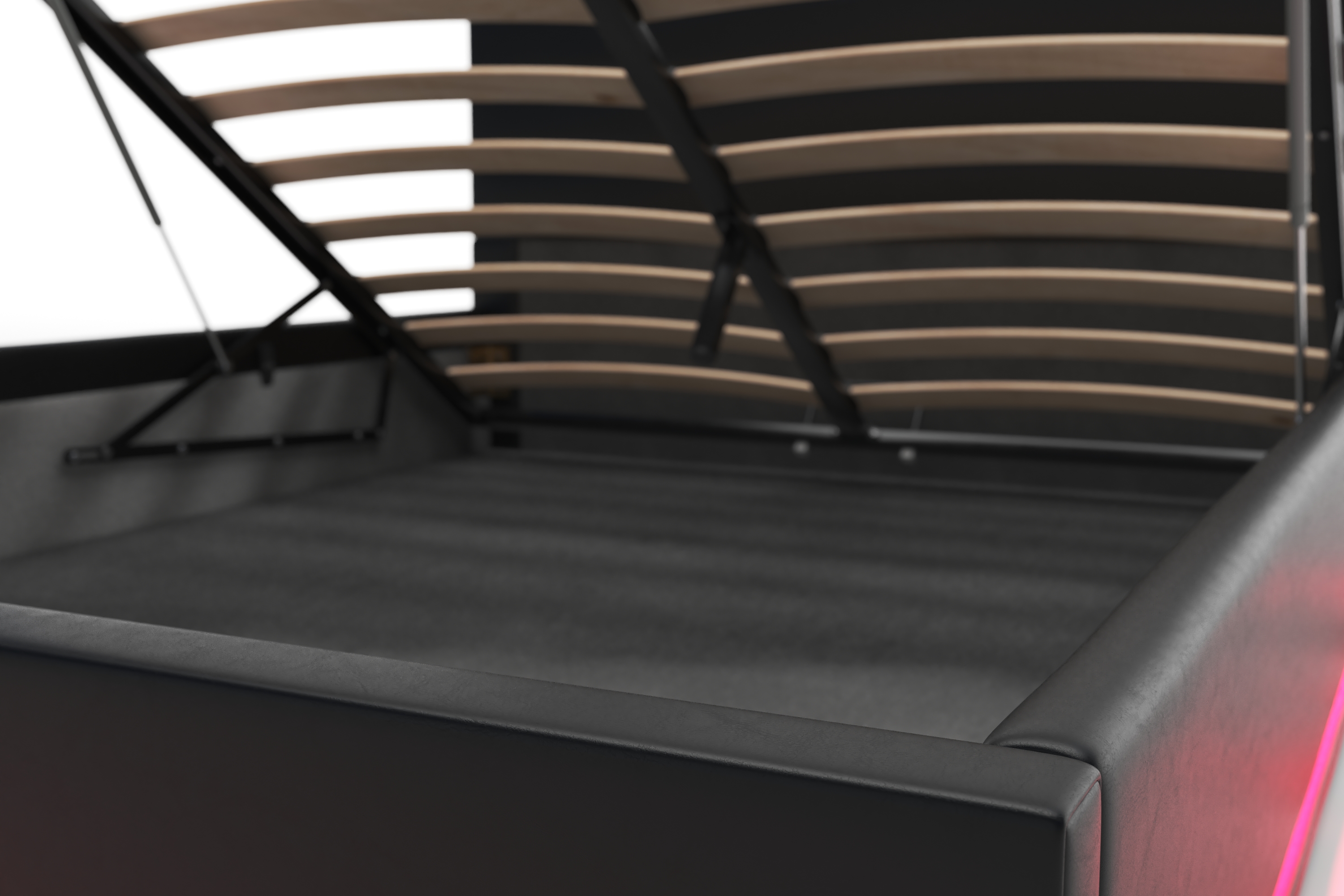 Lederbett LED STARDUST 140 x 200 cm schwarz