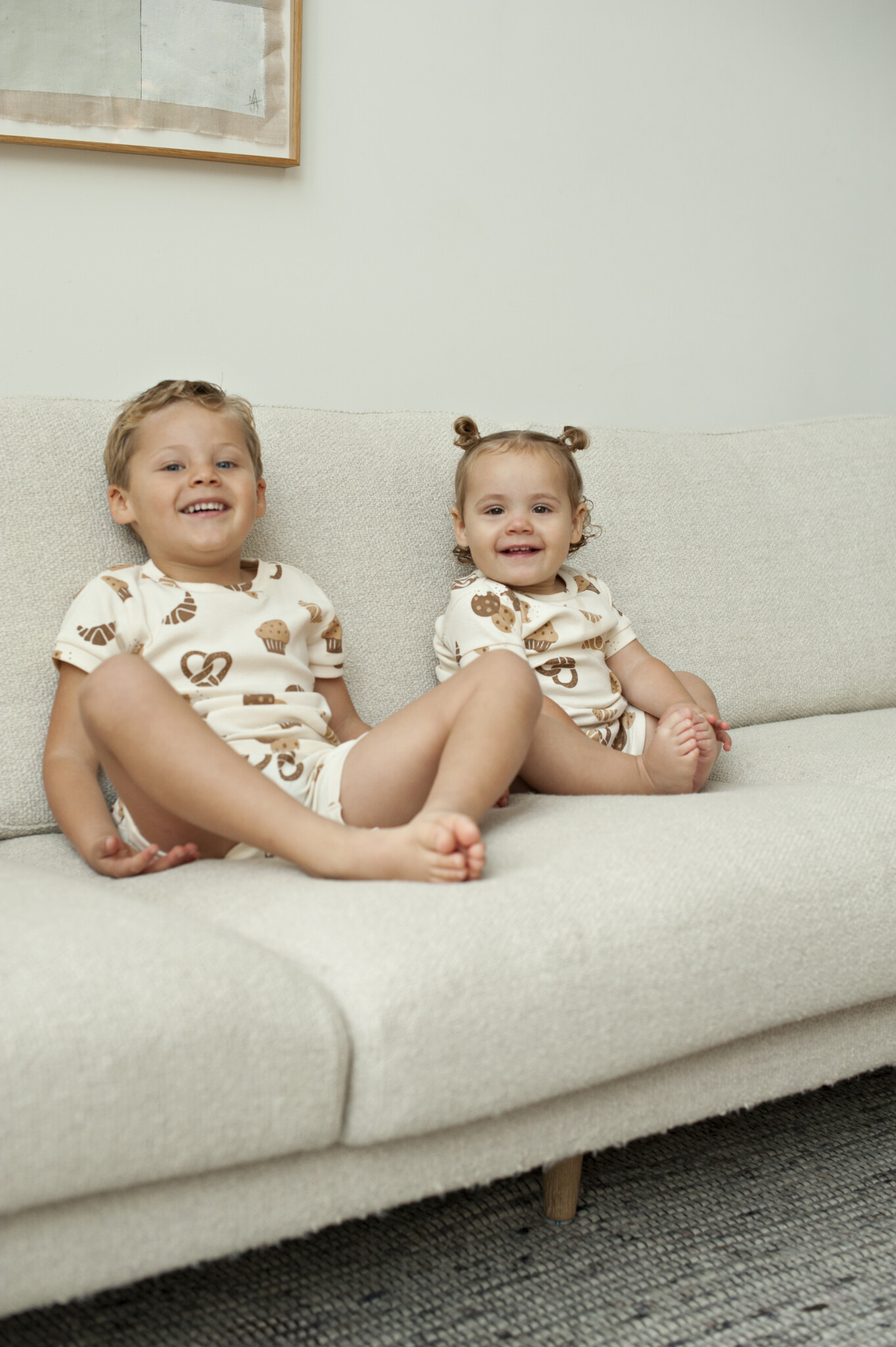 Feetje Feetje shortama Cosy Crumbs - Premium Summerwear, offwhite