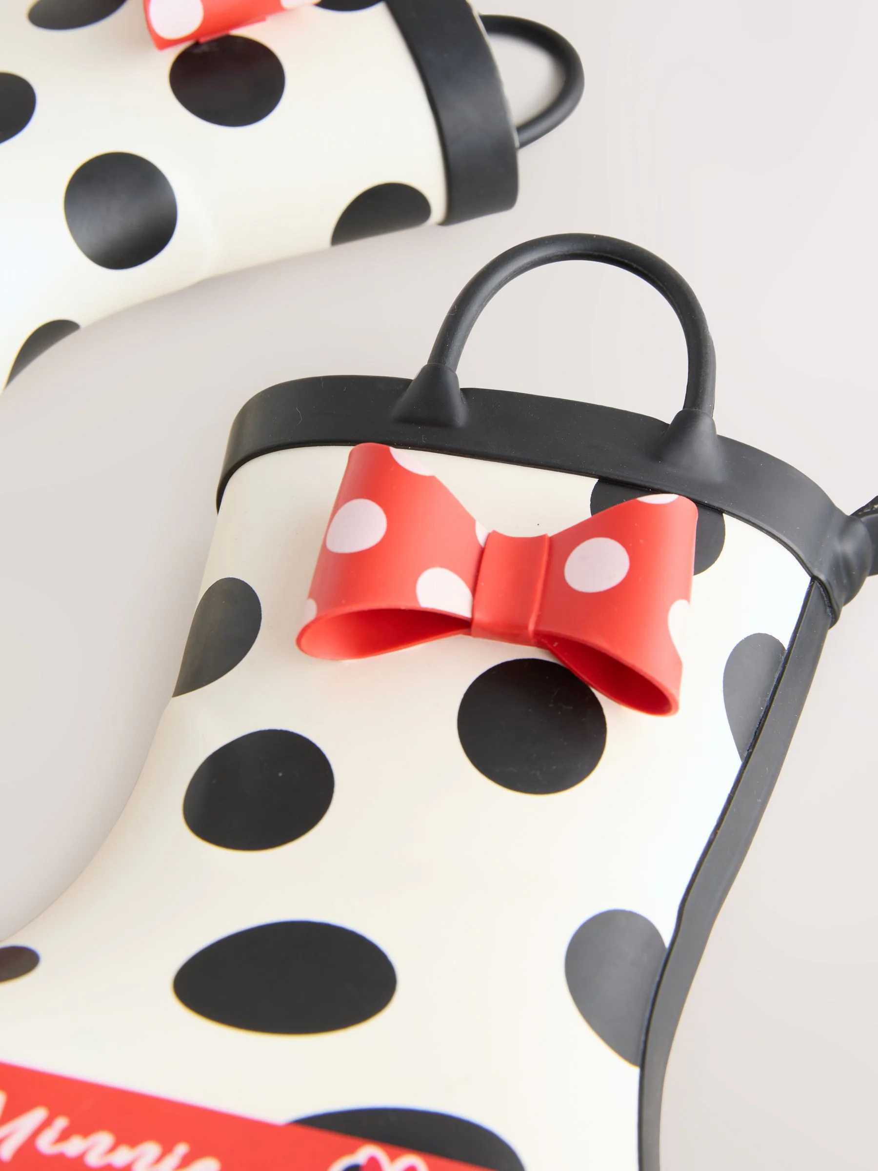 Zwart/wit/rood - Minnie Mouse Handle Wellies