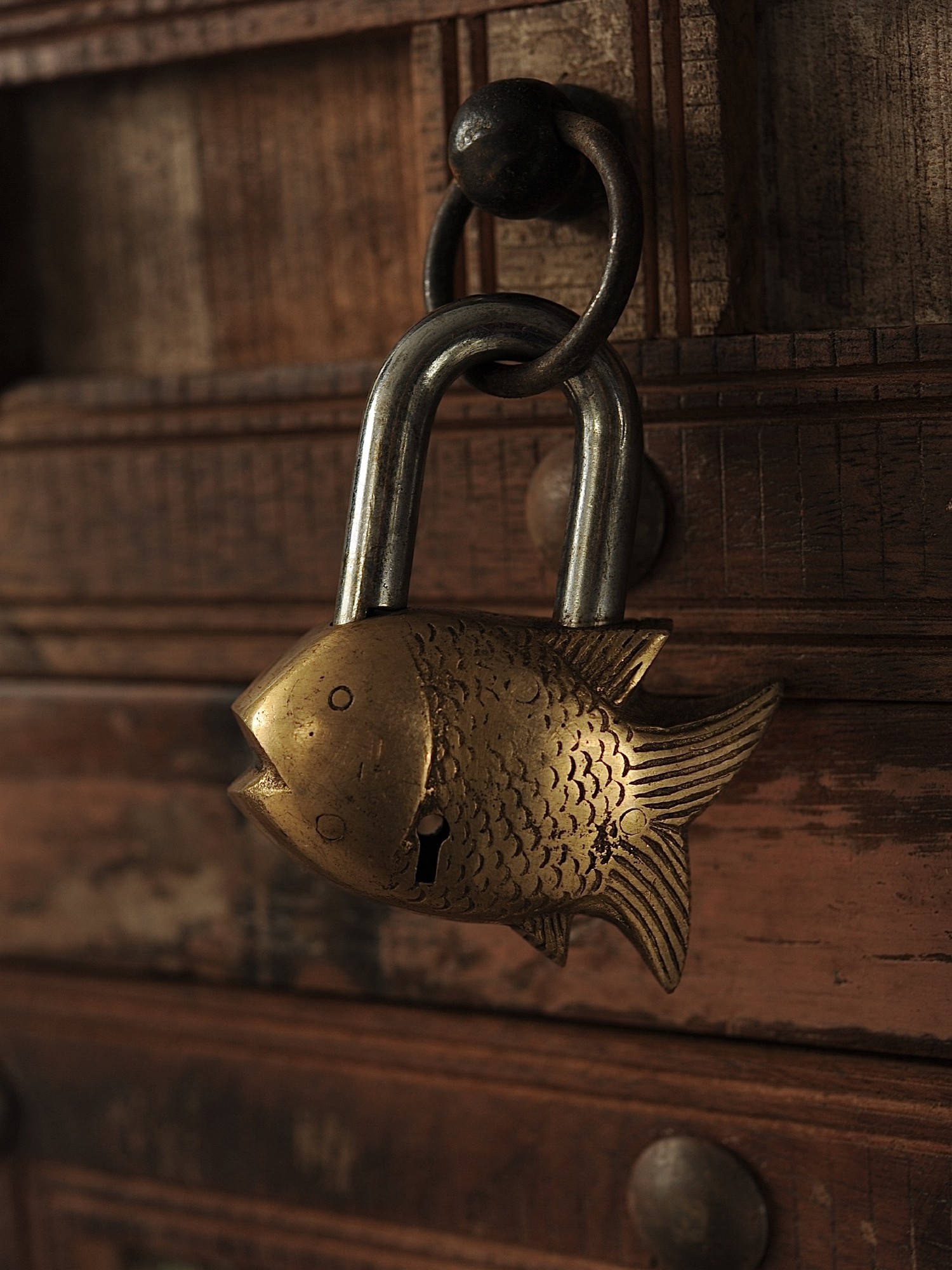 Schloss 'Fisch', gold, T 9 cm, B 7,5 cm, H 2 cm günstig bestellen