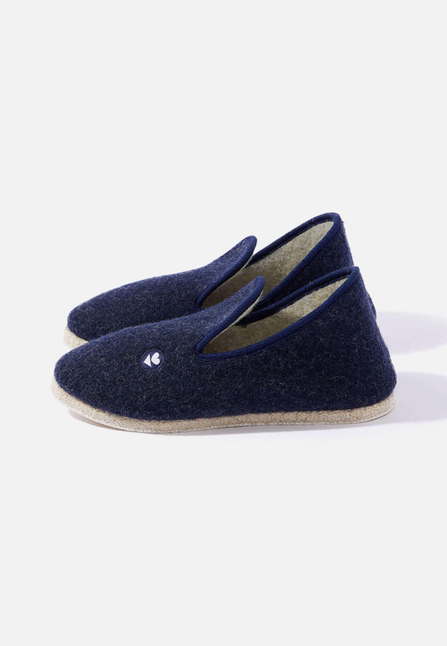Chaussons d'intérieur en laine-Charentaises Marine