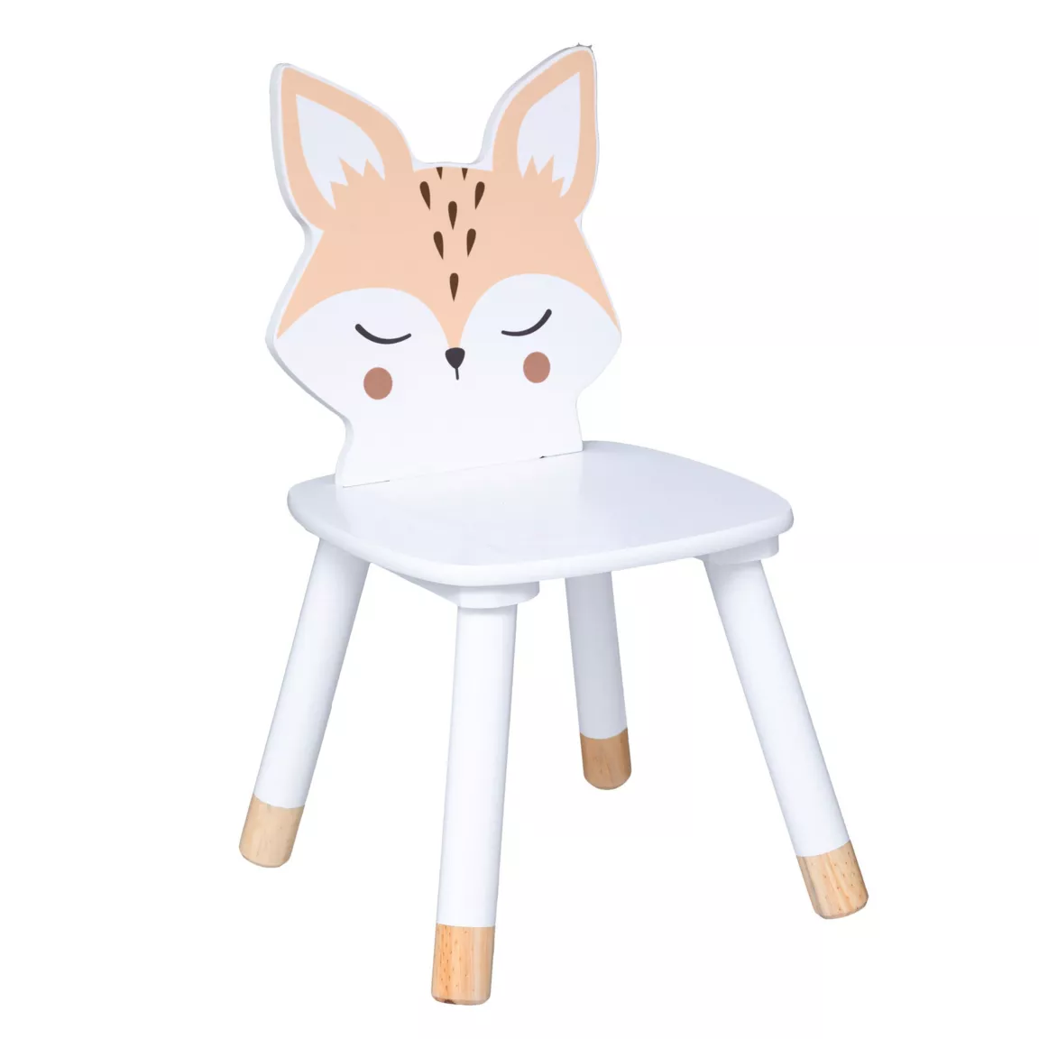 Chaise enfant bois (H52,5 cm) Douceur Renard Blanche