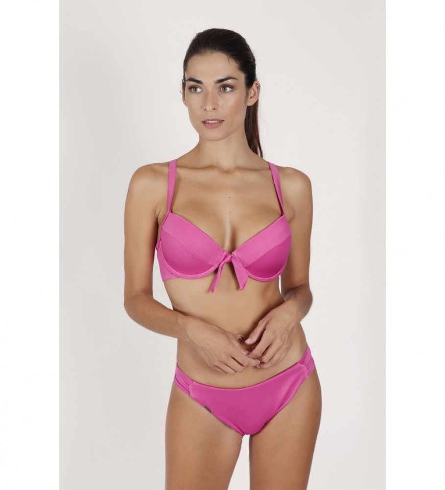 Biquíni Admas Push Up de veludo cotelê rosa