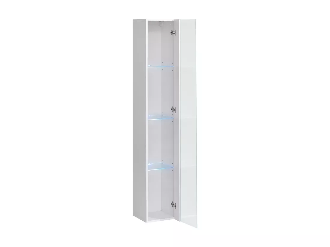 Vitrine suspendue – Blanc – Collection SWITCH – Porte vitrée et LED inclus – Grand modèle