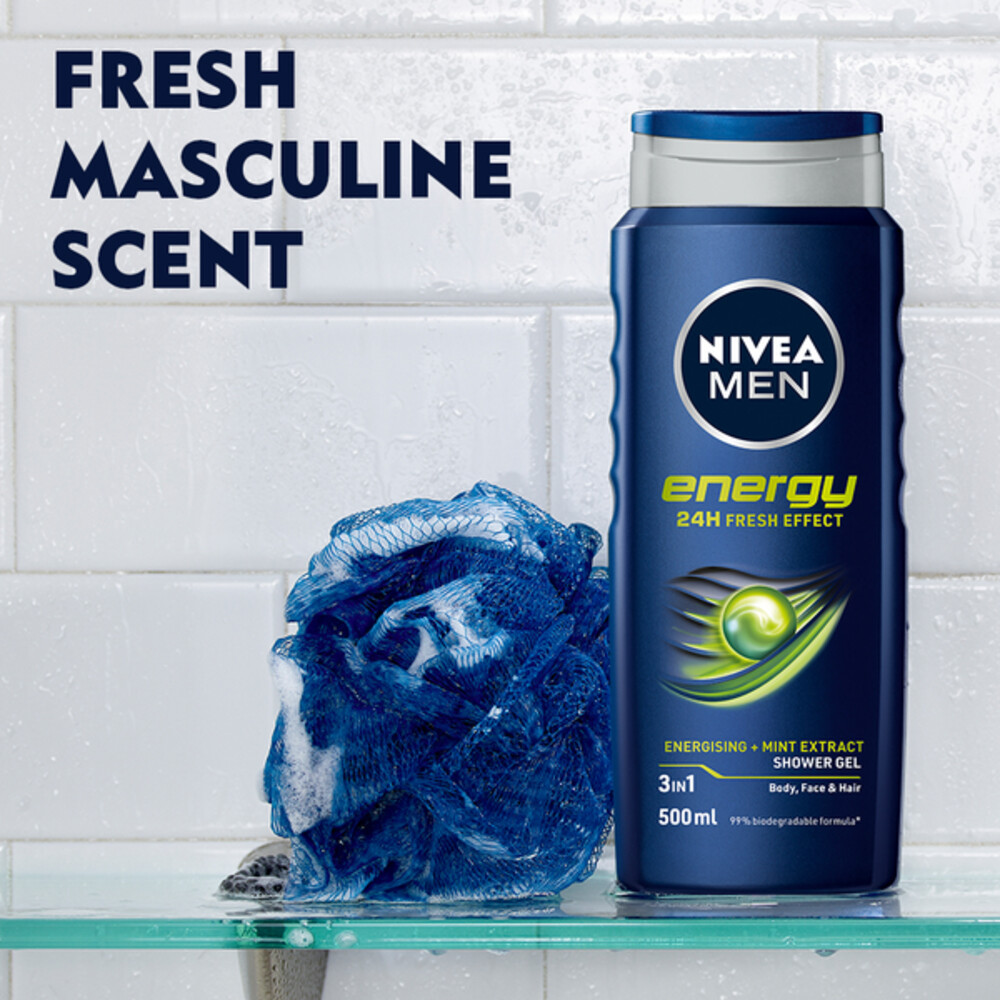 6x Nivea Men Douchegel Energy500 ml