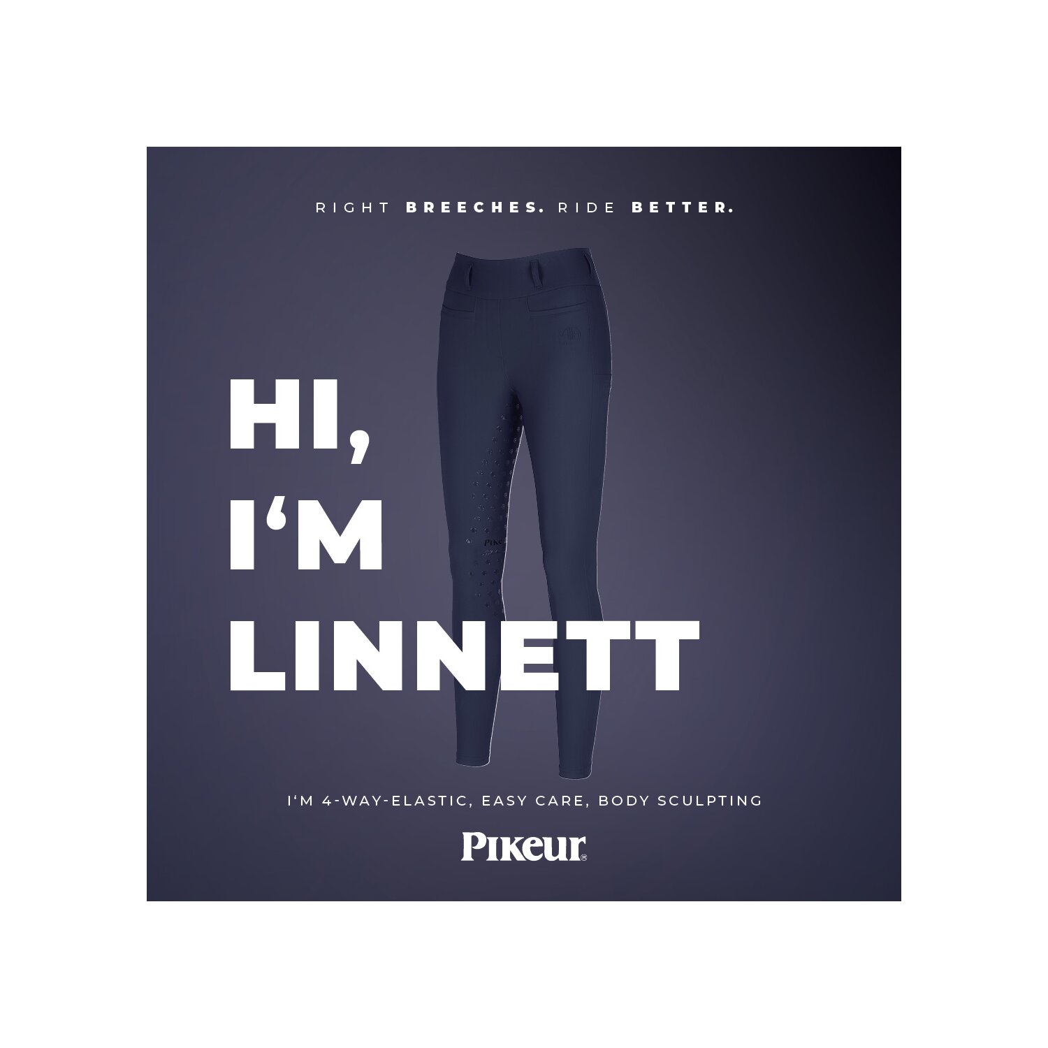 PIKEUR Athleisure Reithose Seamless-Tight Linnett - black